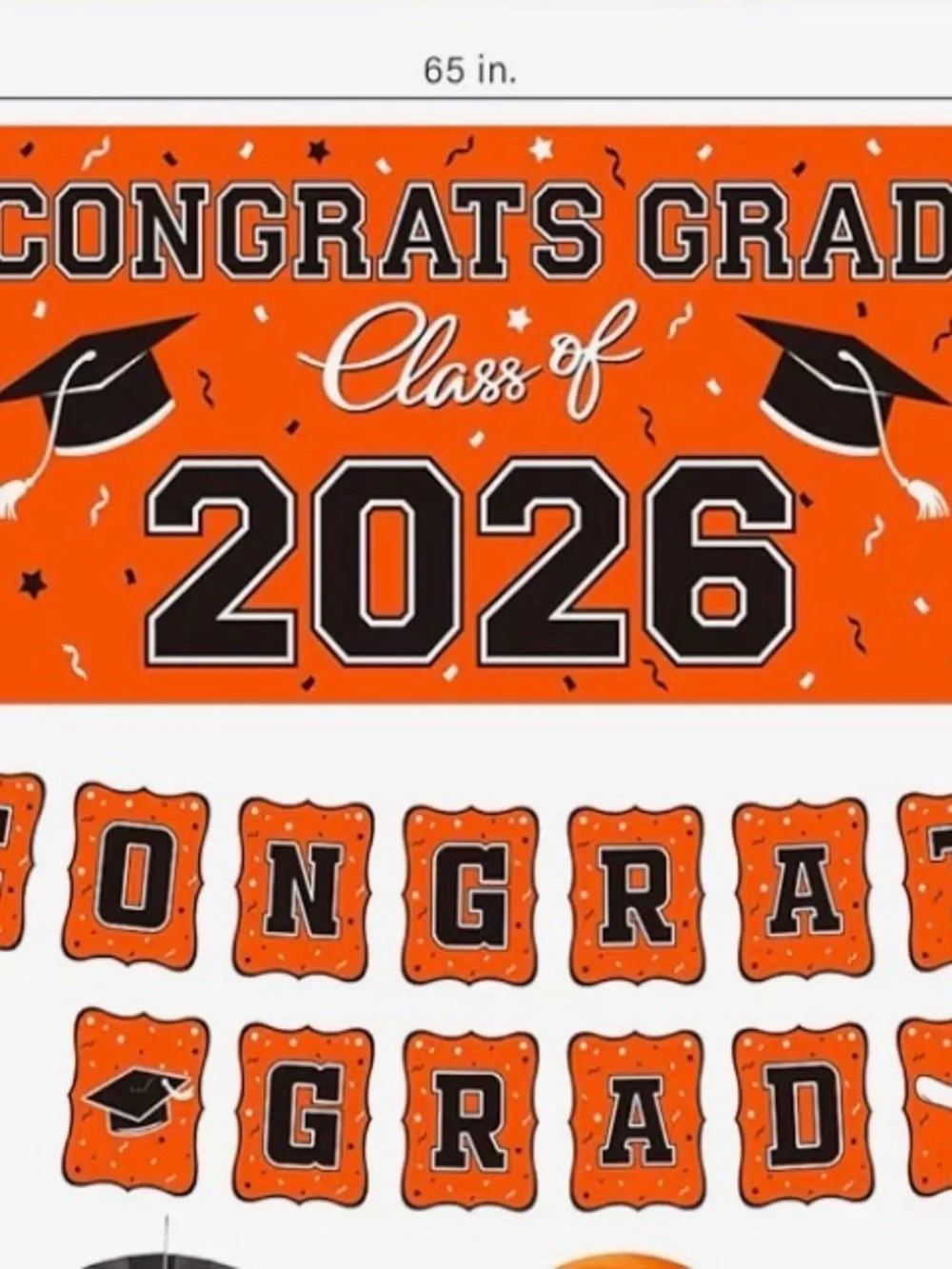 Graduation Party Banner and Supplies - Orange
